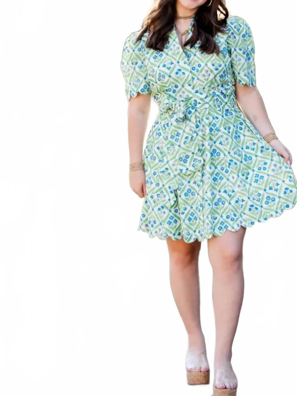 NEW HEART OF GRACE jardin bleu grace mini dress in blue